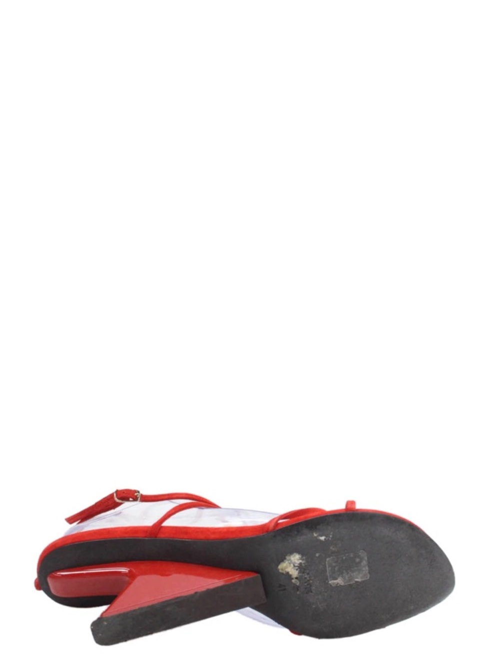 KHAITE Red Strappy Sculpted Wedge Sandals 41/11 - Picture 4 of 6
